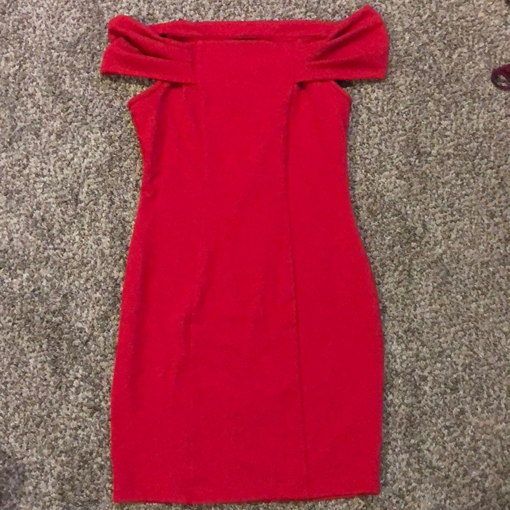 Off-Shoulder Red Dress